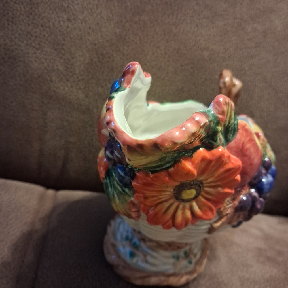 Colorful Ceramic Cornucopia Vase - Picture 7 of 13